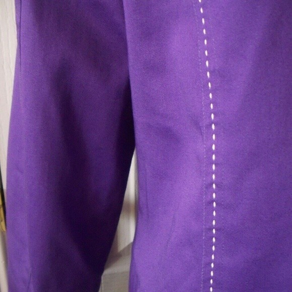 PURPLE BLAZER STRETCH SATIN COTTON FULLY LINED SIZE 8 P WOMENS - Picture 4 of 8